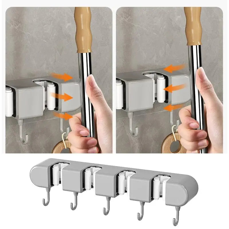 Rynx | Multifunctional Mop Holder with Hooks