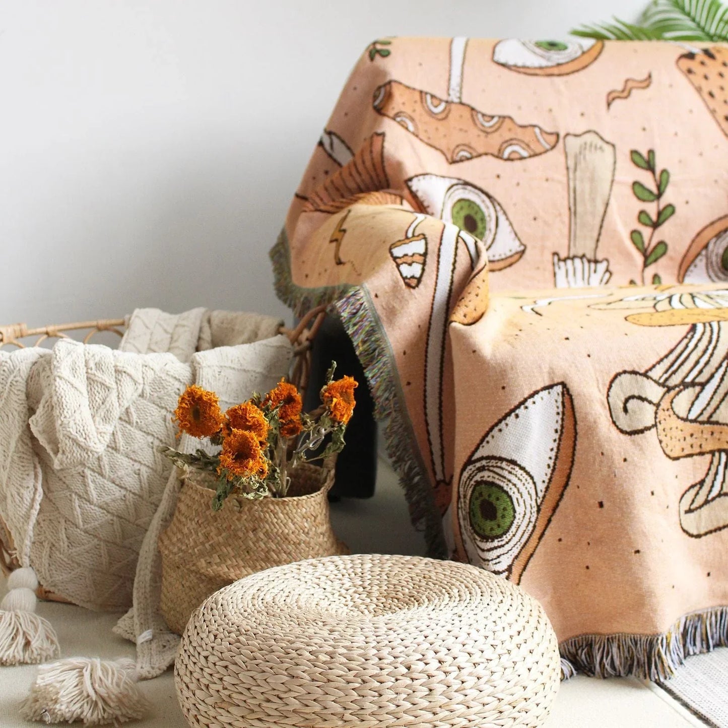 Rynx | Mushroom Magic Throw Blanket
