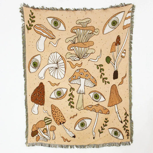 Rynx | Mushroom Magic Throw Blanket
