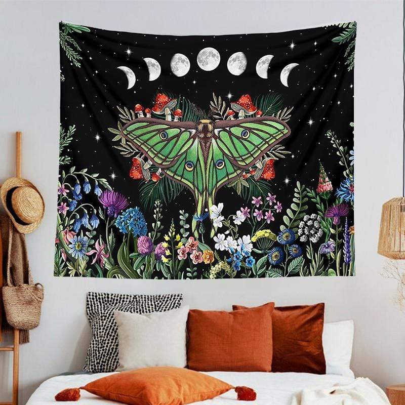 Rynx | Mushroom Trippy Moth Tapestry