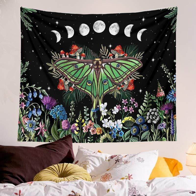 Rynx | Mushroom Trippy Moth Tapestry