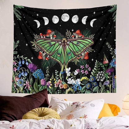 Rynx | Mushroom Trippy Moth Tapestry