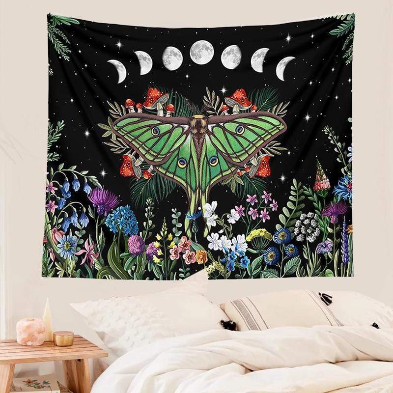 Rynx | Mushroom Trippy Moth Tapestry