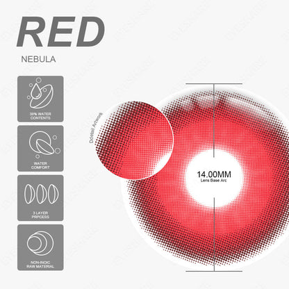 Rynx Cosplay Nebula Red 14.0mm 1 Pair | 1 Year