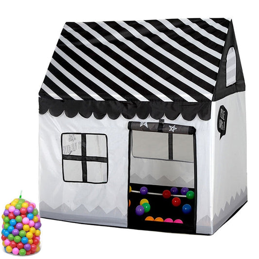 Rynx | Household Children Printing Play Tent Small Game House, with 50 Ocean Balls (Black White)