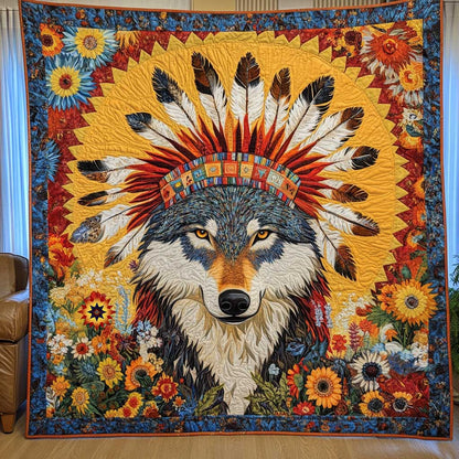 Rynx | Native American Floral Wolf Quilt