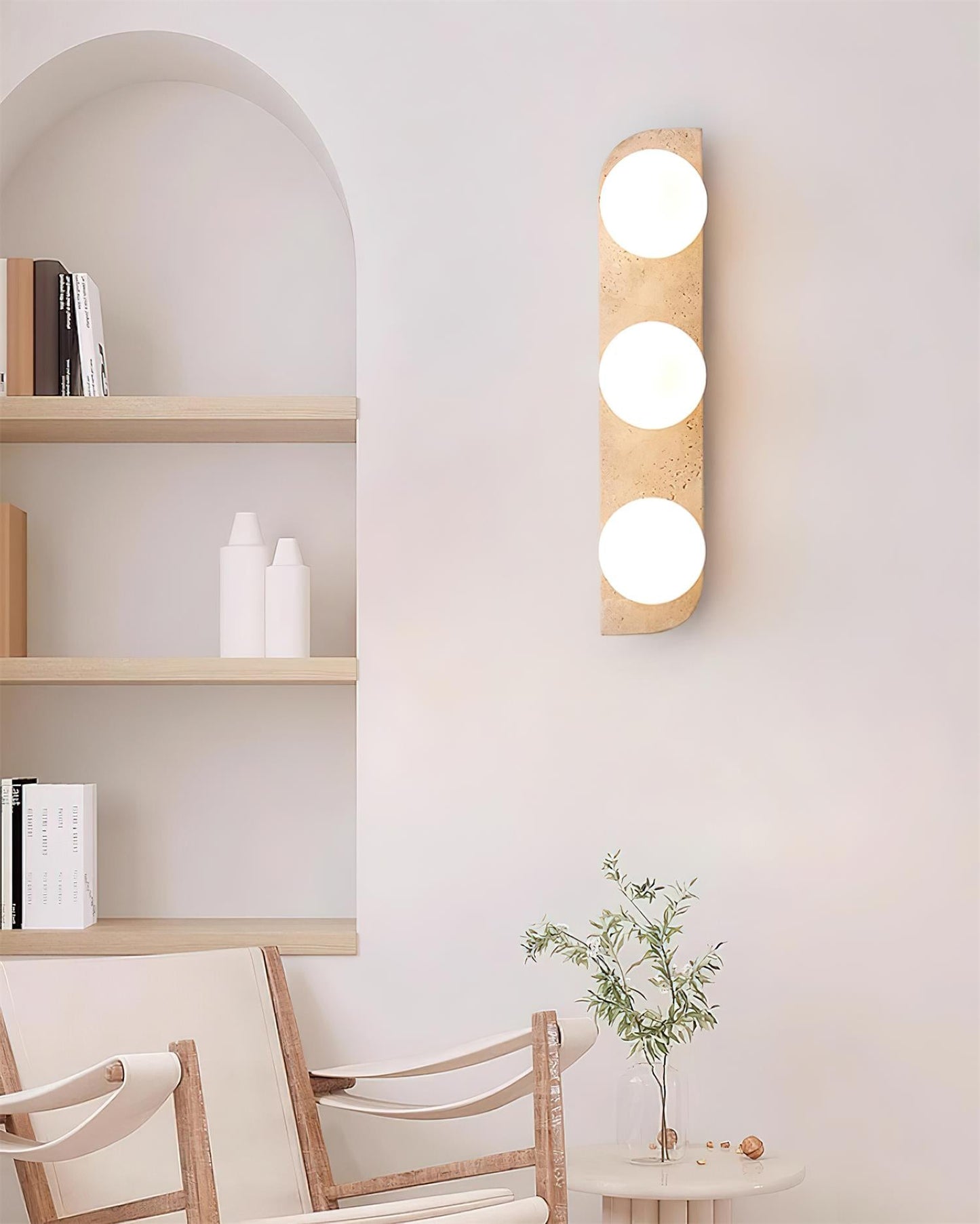 Rynx | Neptune Travertine Plug In Wall Lamp