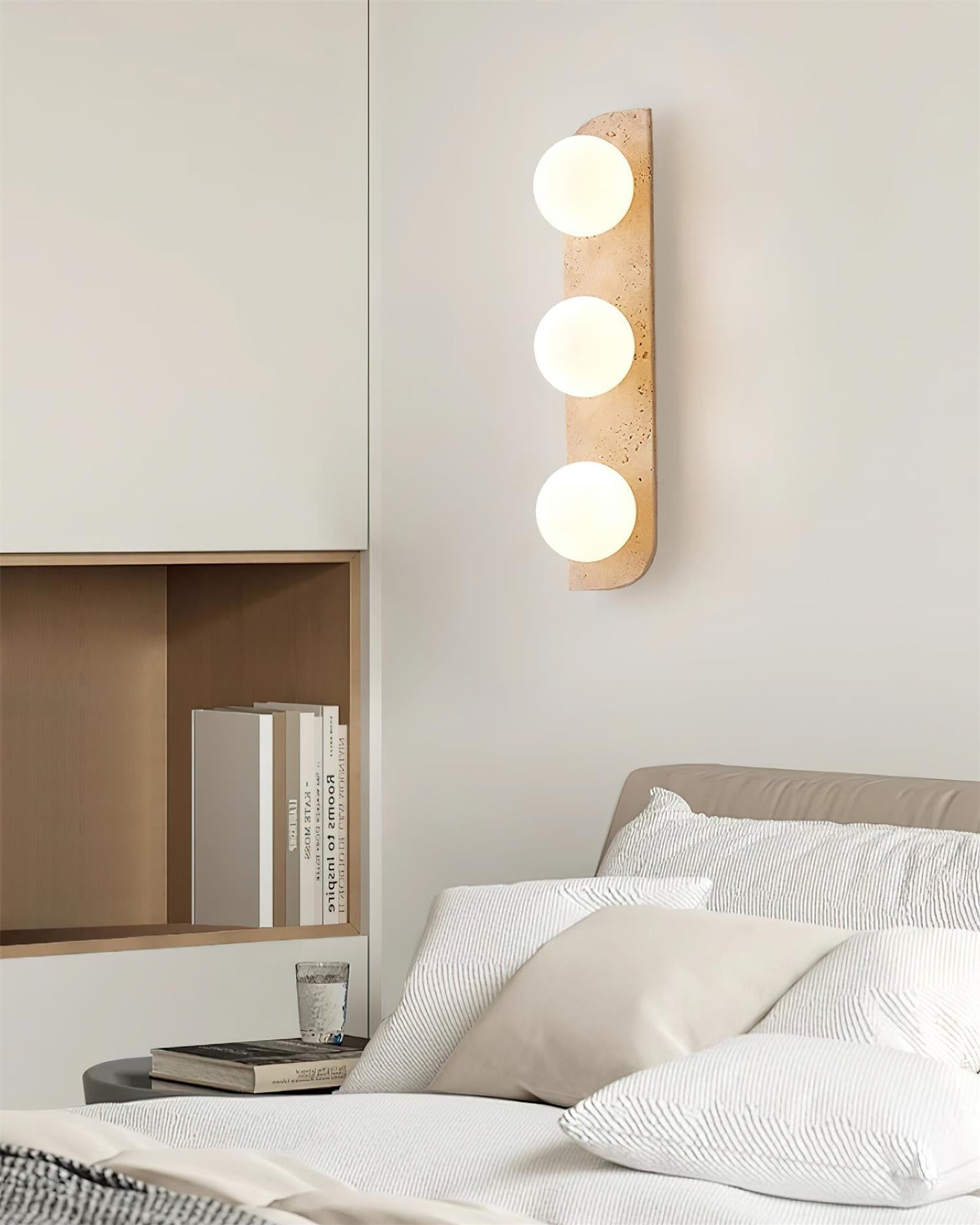 Rynx | Neptune Travertine Plug In Wall Lamp