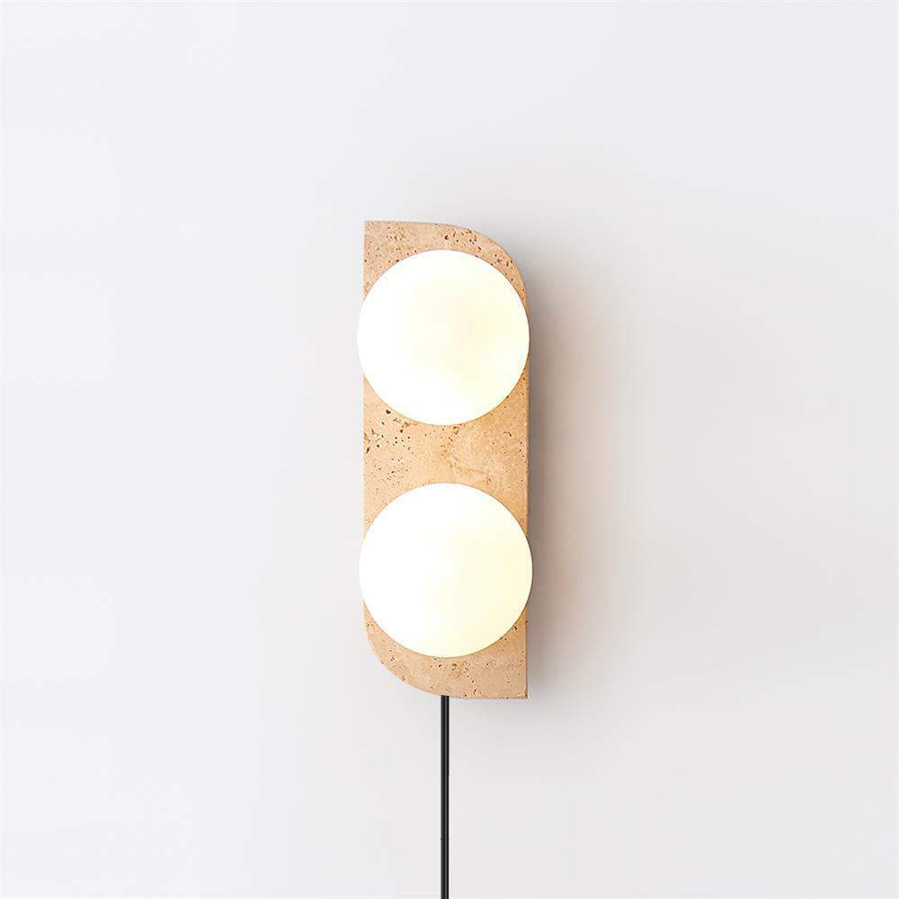 Rynx | Neptune Travertine Plug In Wall Lamp