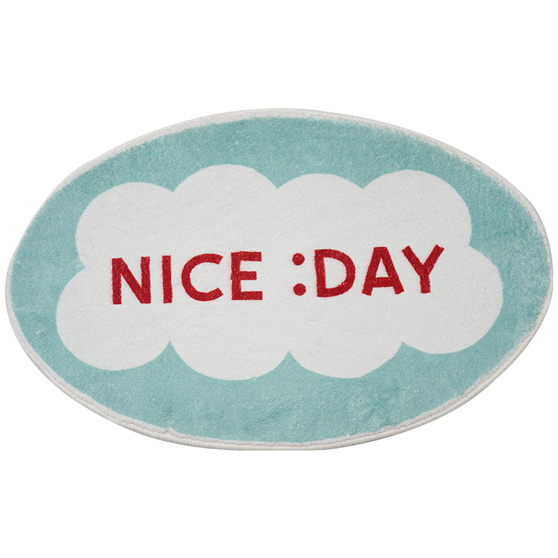 Rynx | Beautiful Day Ellipse White and Green Bath Mat