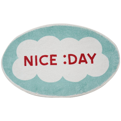 Rynx | Beautiful Day Ellipse White and Green Bath Mat