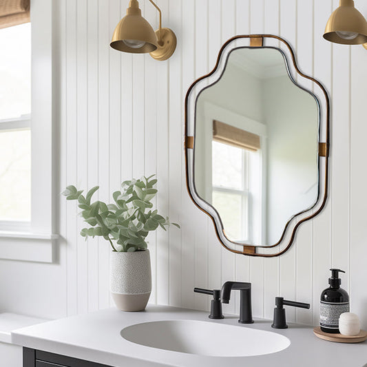 Rynx | Corner mirror with notch for the powder room