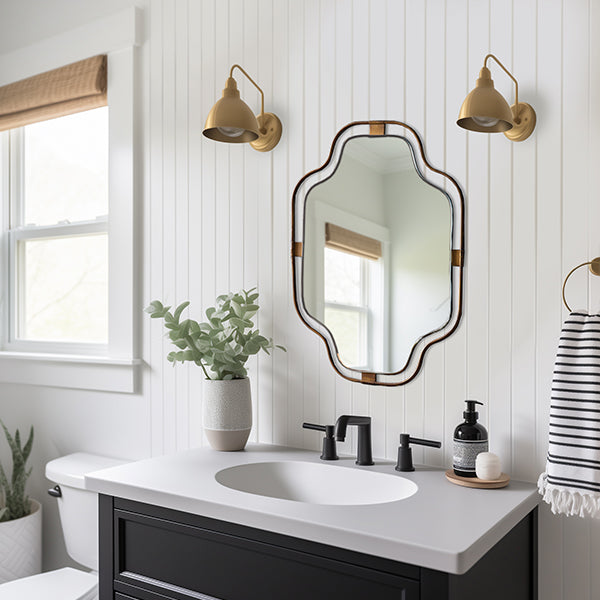 Rynx | Corner mirror with notch for the powder room