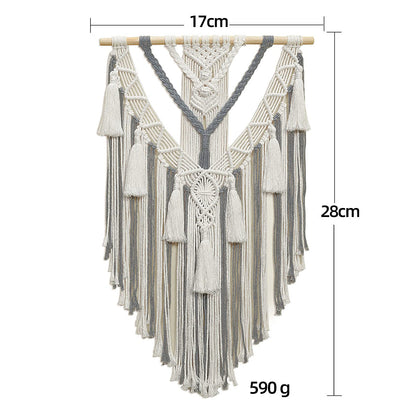 Rynx | Giant rope-woven wallpaper Bohemian tassel wall decor handwoven tassel wallpaper