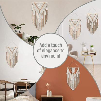 Rynx | Giant rope-woven wallpaper Bohemian tassel wall decor handwoven tassel wallpaper