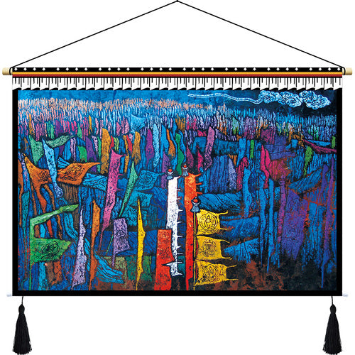 Rynx | Custom Tibetan fabric woven Tibet hanging cloth homestay decoration hotel restaurant living room bedroom headboard fabric painting weave