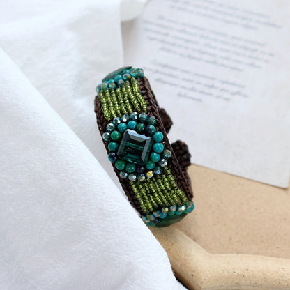 Rynx | Handmade bohemian ethnic style bracelet woven natural stone retro personal Tibetan bracelet accessories