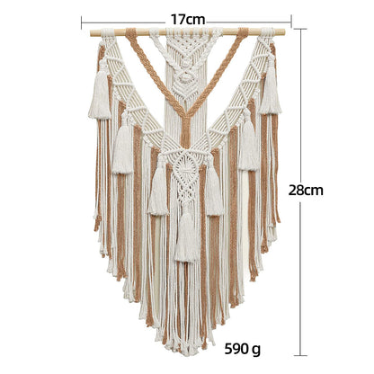 Rynx | Giant rope-woven wallpaper Bohemian tassel wall decor handwoven tassel wallpaper