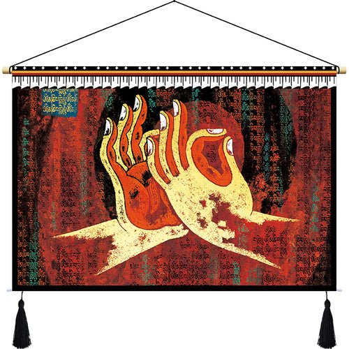 Rynx | Custom Tibetan fabric woven Tibet hanging cloth homestay decoration hotel restaurant living room bedroom headboard fabric painting weave