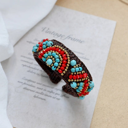 Rynx | Handmade bohemian ethnic style bracelet woven natural stone retro personal Tibetan bracelet accessories
