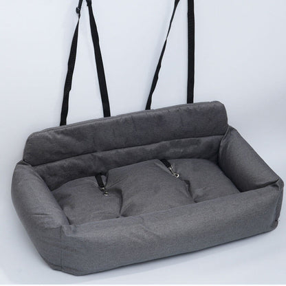 Rynx | Large Travel Safety Dog Car Back Seat Bed with Seat Belt