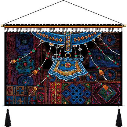 Rynx | Custom Tibetan fabric woven Tibet hanging cloth homestay decoration hotel restaurant living room bedroom headboard fabric painting weave