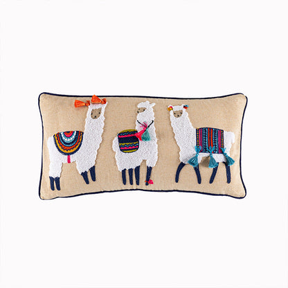 Rynx | New embroidered retro bohemian style pillowcase fringe wool ball pillowcase