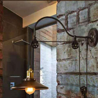 Rynx | IronScape Retro Industrial Wall Lamp | Wall Light with Pulley | Vintage Design