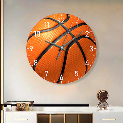 Rynx | HoopTime Silent Basketball Wall Clock | 12-Inch Design | Perfect Gift for Basketball Fans
