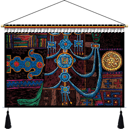 Rynx | Custom Tibetan fabric woven Tibet hanging cloth homestay decoration hotel restaurant living room bedroom headboard fabric painting weave