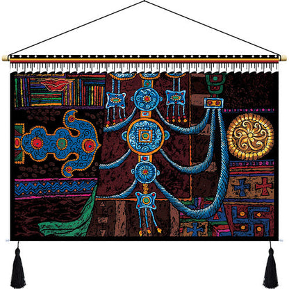 Rynx | Custom Tibetan fabric woven Tibet hanging cloth homestay decoration hotel restaurant living room bedroom headboard fabric painting weave