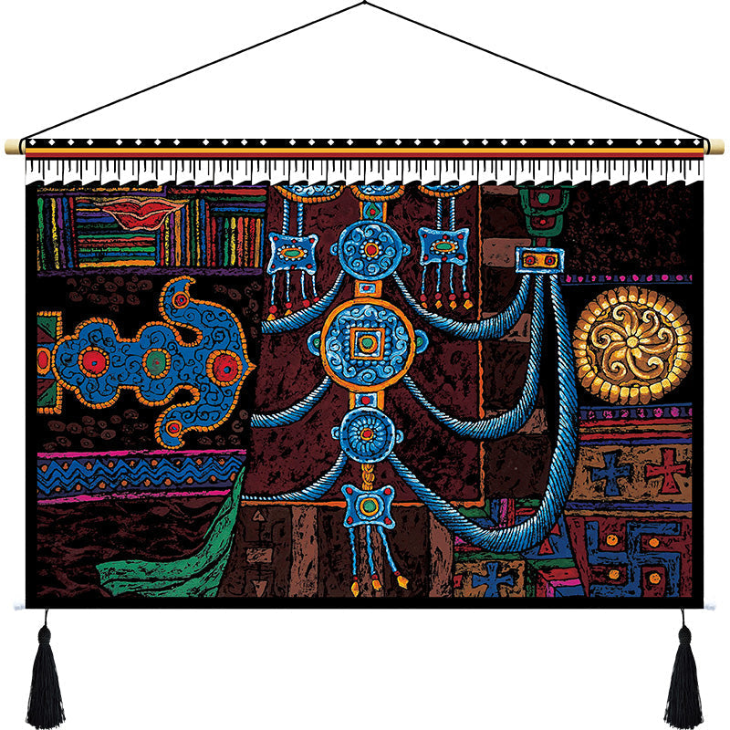 Rynx | Custom Tibetan fabric woven Tibet hanging cloth homestay decoration hotel restaurant living room bedroom headboard fabric painting weave