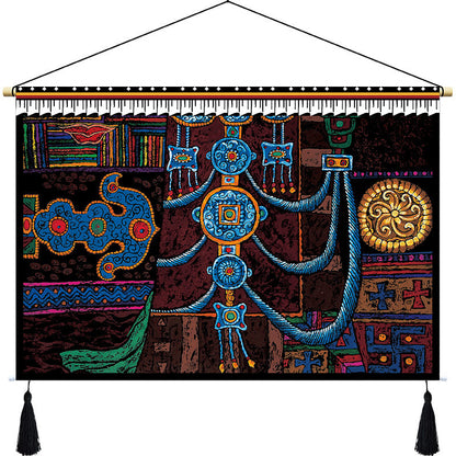 Rynx | Custom Tibetan fabric woven Tibet hanging cloth homestay decoration hotel restaurant living room bedroom headboard fabric painting weave