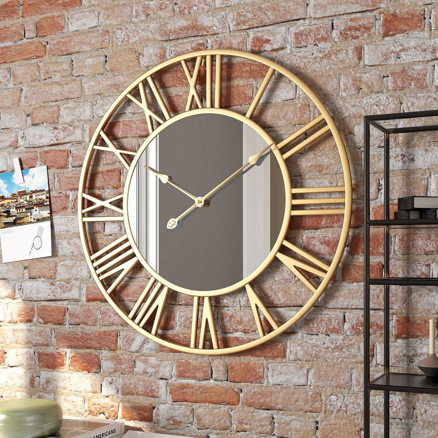 Rynx | Metal Vintage Large Size Wall Clock with Mirror 39cm