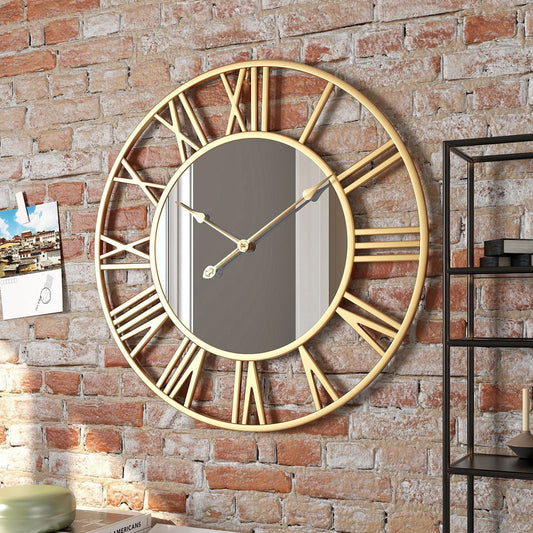 Rynx | Metal Vintage Large Size Wall Clock with Mirror 39cm