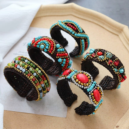 Rynx | Handmade bohemian ethnic style bracelet woven natural stone retro personal Tibetan bracelet accessories