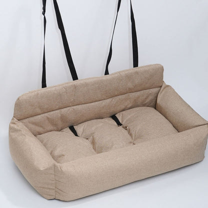 Rynx | Large Travel Safety Dog Car Back Seat Bed with Seat Belt