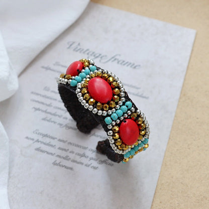 Rynx | Handmade bohemian ethnic style bracelet woven natural stone retro personal Tibetan bracelet accessories
