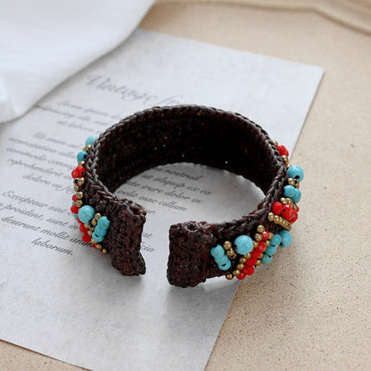 Rynx | Handmade bohemian ethnic style bracelet woven natural stone retro personal Tibetan bracelet accessories