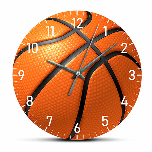 Rynx | HoopTime Silent Basketball Wall Clock | 12-Inch Design | Perfect Gift for Basketball Fans