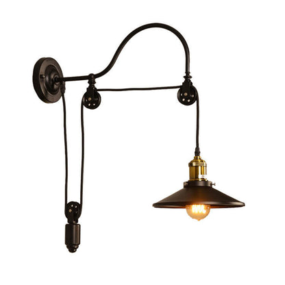 Rynx | IronScape Retro Industrial Wall Lamp | Wall Light with Pulley | Vintage Design