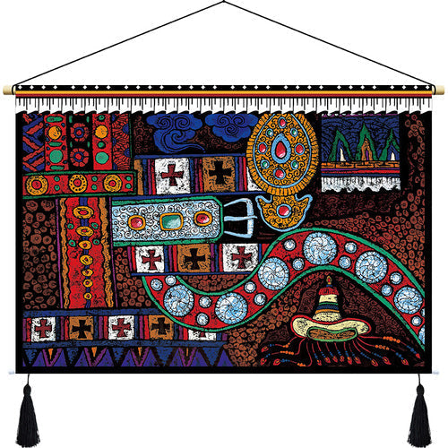 Rynx | Custom Tibetan fabric woven Tibet hanging cloth homestay decoration hotel restaurant living room bedroom headboard fabric painting weave