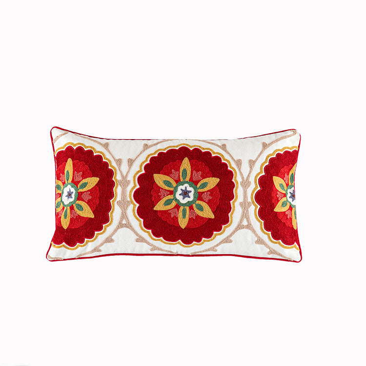 Rynx | New embroidered retro bohemian style pillowcase fringe wool ball pillowcase