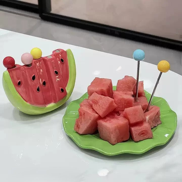 Rynx | Watermelon Fruit Bite Sticks Fork Set