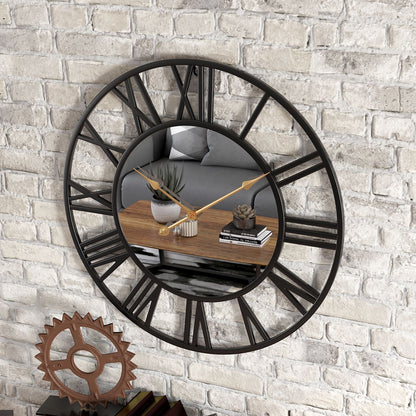 Rynx | Metal Vintage Large Size Wall Clock with Mirror 39cm