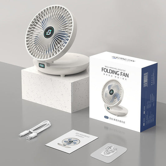 Rynx | Portable Mini Desk Fan, USB Rechargeable Adjustable Wall Fan