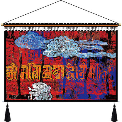 Rynx | Custom Tibetan fabric woven Tibet hanging cloth homestay decoration hotel restaurant living room bedroom headboard fabric painting weave