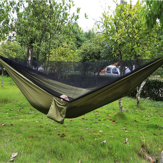 Rynx | Portable Outdoor Parachute Hammock with Mosquito Nets (Army Green)