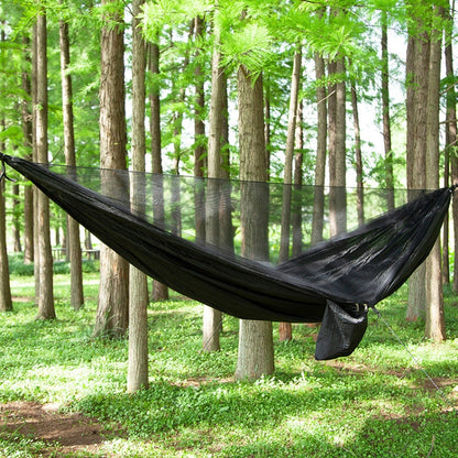 Rynx | Portable Outdoor Parachute Hammock with Mosquito Nets (Black)