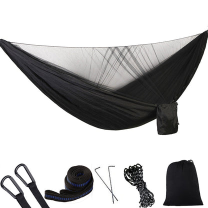 Rynx | Portable Outdoor Parachute Hammock with Mosquito Nets (Black)